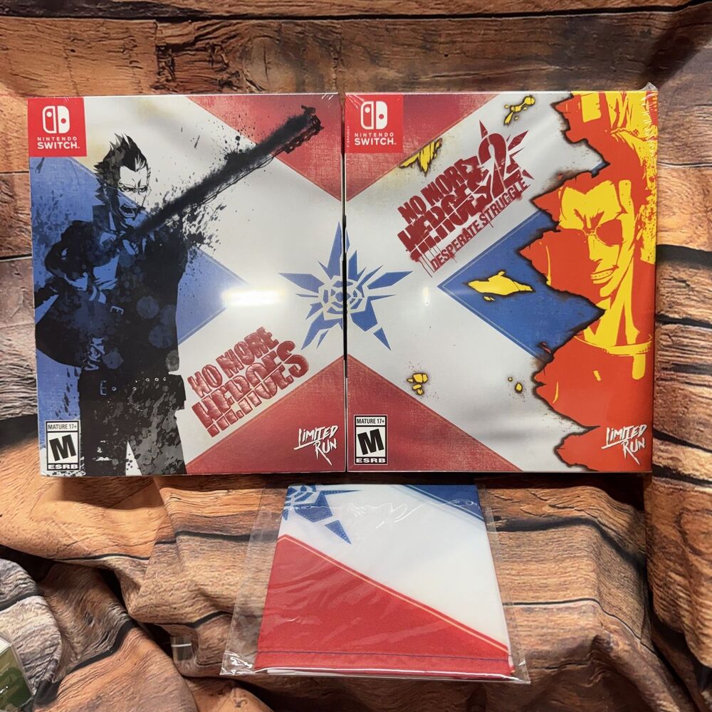 No More Heroes 1 2 Collectors Edition Bundle Nintendo Switch New Sealed LRG Flag